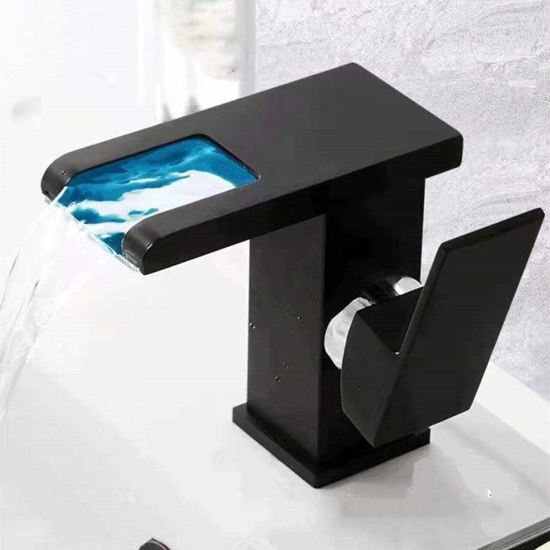 Single-Handle Basin Faucet 1-Hole Widely Used Bathroom Sink Faucet with LED Lighting