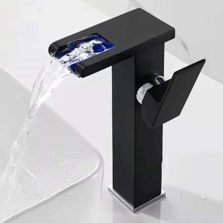 Single-Handle Basin Faucet 1-Hole Widely Used Bathroom Sink Faucet with LED Lighting