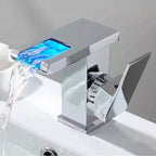 Single-Handle Basin Faucet 1-Hole Widely Used Bathroom Sink Faucet with LED Lighting