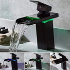 Single-Handle Basin Faucet 1-Hole Widely Used Bathroom Sink Faucet with LED Lighting