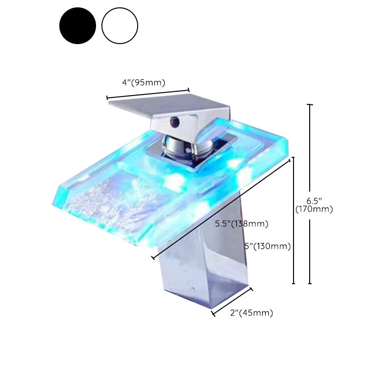 Single-Handle Basin Faucet 1-Hole Widely Used Bathroom Sink Faucet with LED Lighting