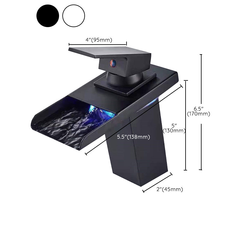 Single-Handle Basin Faucet 1-Hole Widely Used Bathroom Sink Faucet with LED Lighting