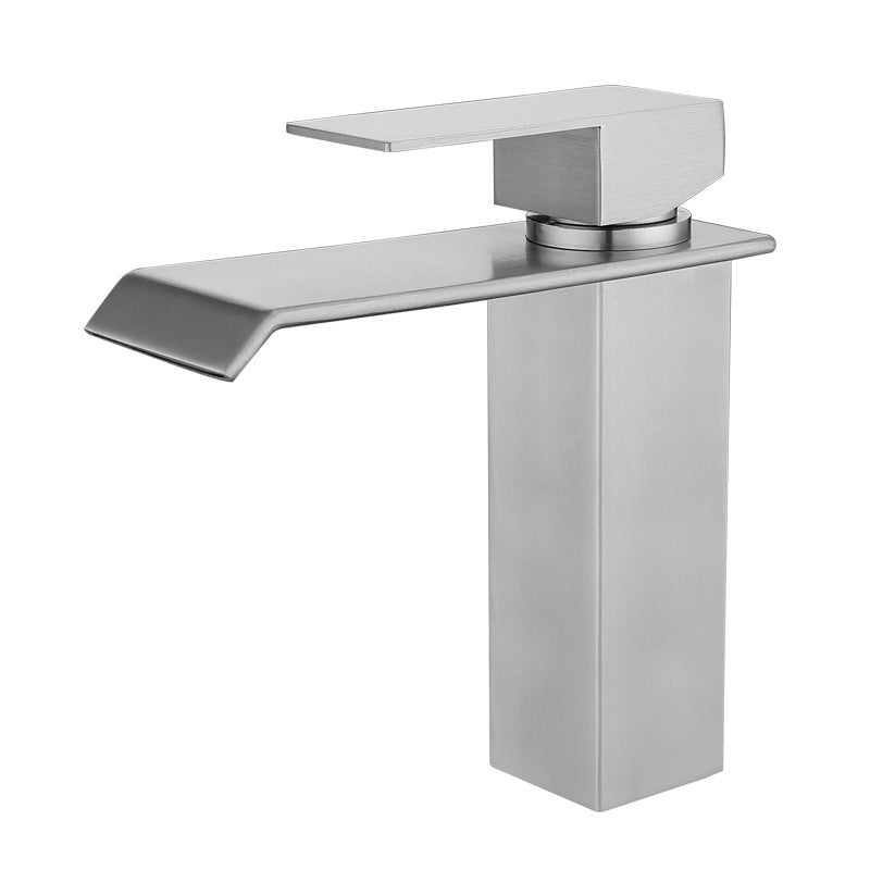 Industrial Faucets Faucet Stainless Steel Lever Handles Waterfall Spout Bathroom Faucet