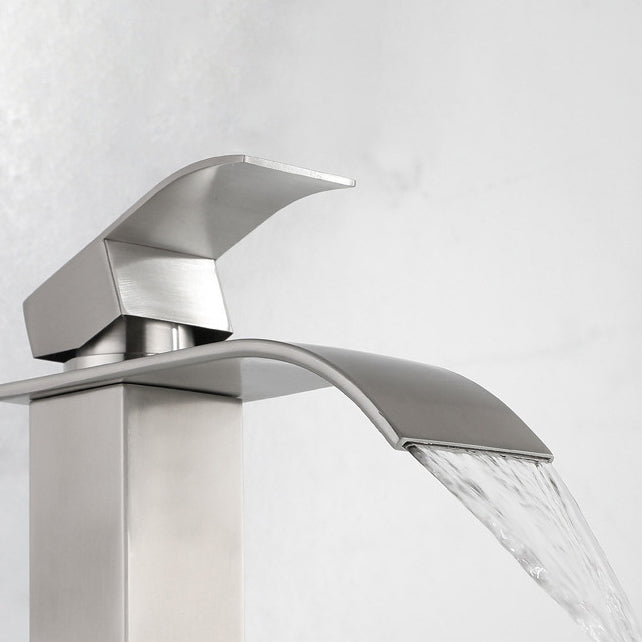 Industrial Faucets Faucet Stainless Steel Lever Handles Waterfall Spout Bathroom Faucet