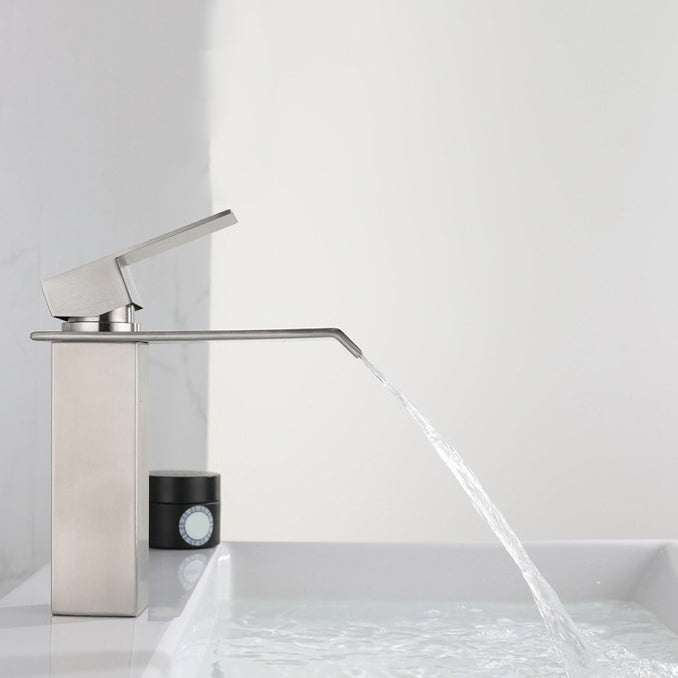 Industrial Faucets Faucet Stainless Steel Lever Handles Waterfall Spout Bathroom Faucet