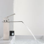 Industrial Faucets Faucet Stainless Steel Lever Handles Waterfall Spout Bathroom Faucet