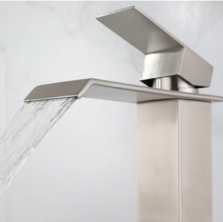 Industrial Faucets Faucet Stainless Steel Lever Handles Waterfall Spout Bathroom Faucet