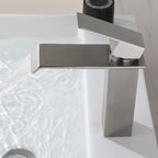 Industrial Faucets Faucet Stainless Steel Lever Handles Waterfall Spout Bathroom Faucet