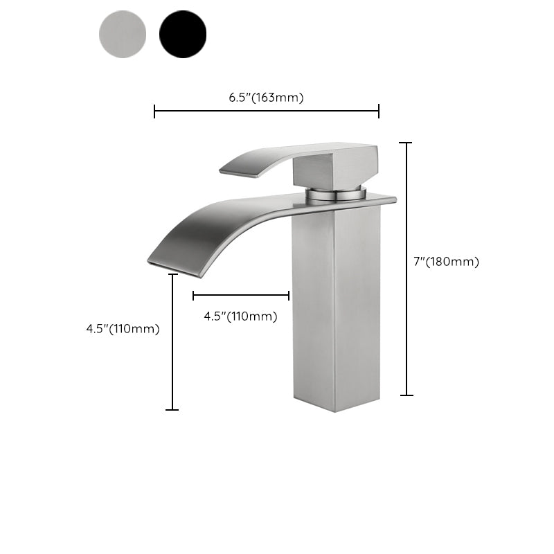 Industrial Faucets Faucet Stainless Steel Lever Handles Waterfall Spout Bathroom Faucet