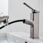 Modern Brass Water Faucet Center Mount Bathroom Faucet with Water Hose