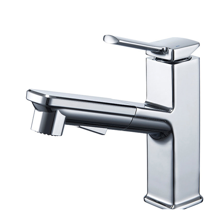 Modern Brass Water Faucet Center Mount Bathroom Faucet with Water Hose