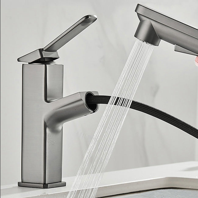 Modern Brass Water Faucet Center Mount Bathroom Faucet with Water Hose