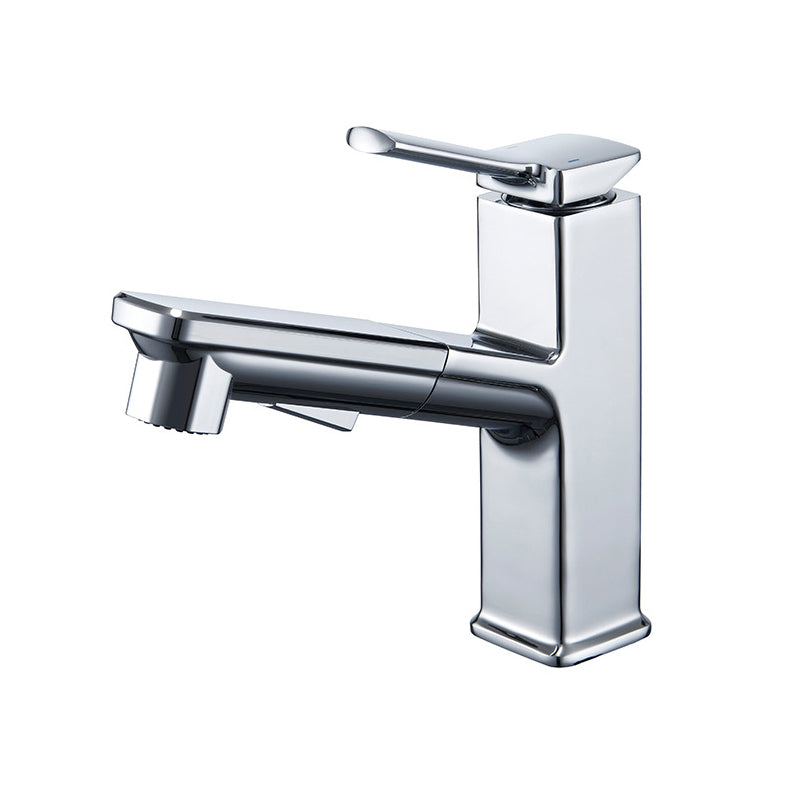 Modern Brass Water Faucet Center Mount Bathroom Faucet with Water Hose