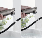 Modern Brass Water Faucet Center Mount Bathroom Faucet with Water Hose