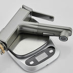 Modern Brass Water Faucet Center Mount Bathroom Faucet with Water Hose