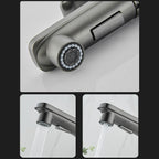 Modern Brass Water Faucet Center Mount Bathroom Faucet with Water Hose