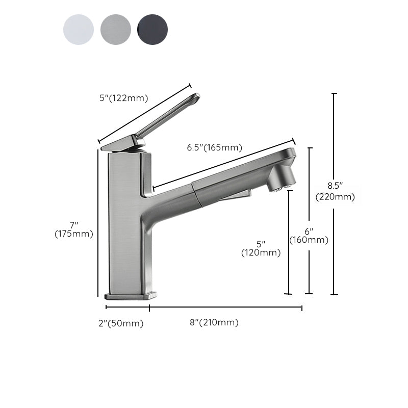 Modern Brass Water Faucet Center Mount Bathroom Faucet with Water Hose
