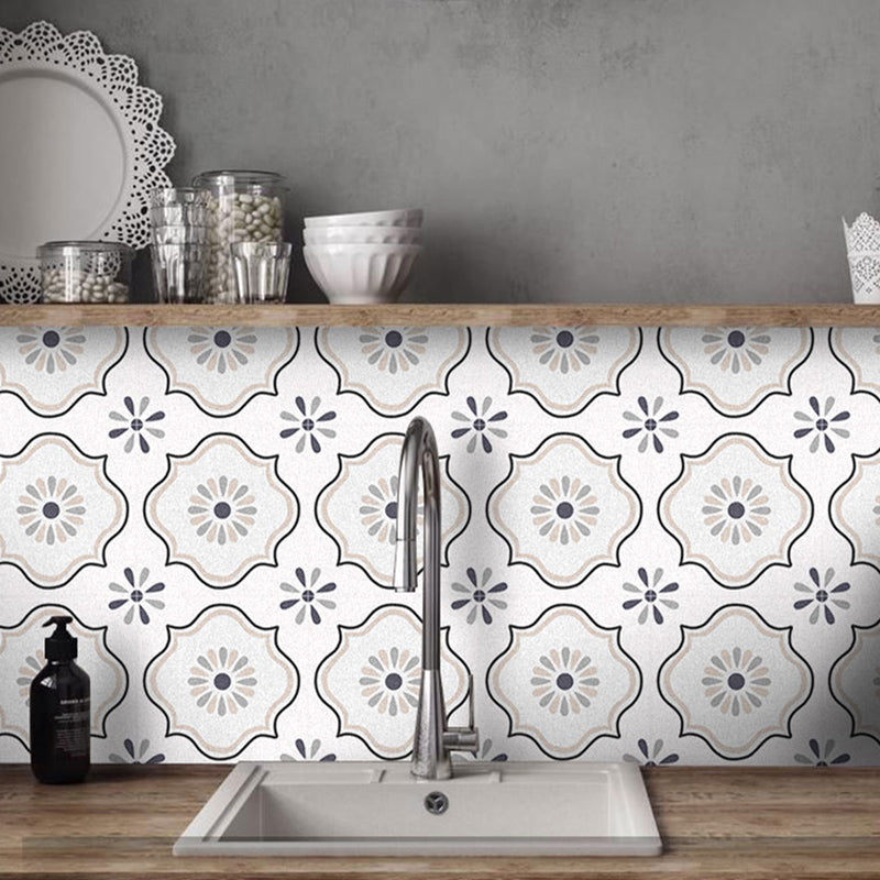 Square Indoor Vinyl Flooring Self-adhesive Flower Pattern Waterproof Vinyl Flooring