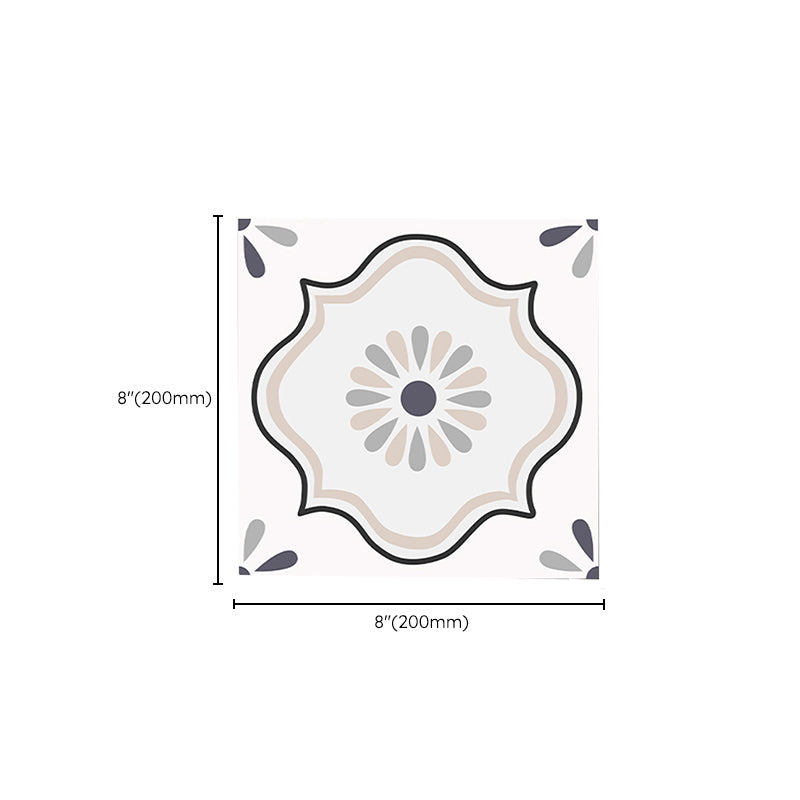Square Indoor Vinyl Flooring Self-adhesive Flower Pattern Waterproof Vinyl Flooring