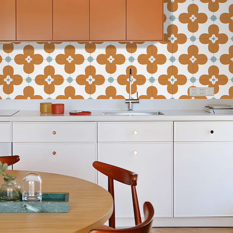 Square Inner Layer Vinyl Flooring Flower Pattern Peel and Stick Waterproof Vinyl Flooring