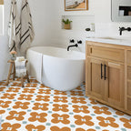 Square Inner Layer Vinyl Flooring Flower Pattern Peel and Stick Waterproof Vinyl Flooring