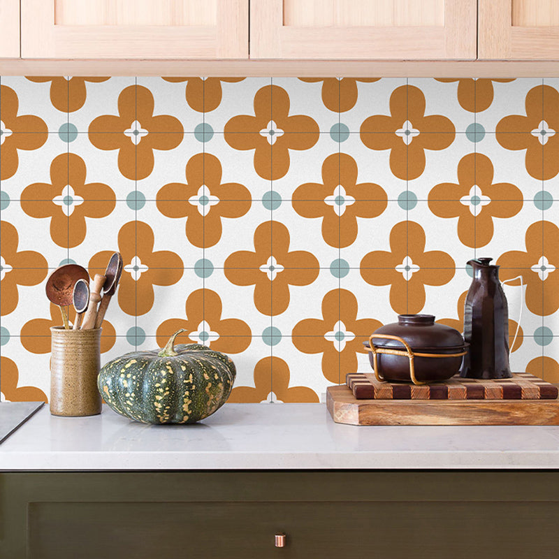 Square Inner Layer Vinyl Flooring Flower Pattern Peel and Stick Waterproof Vinyl Flooring