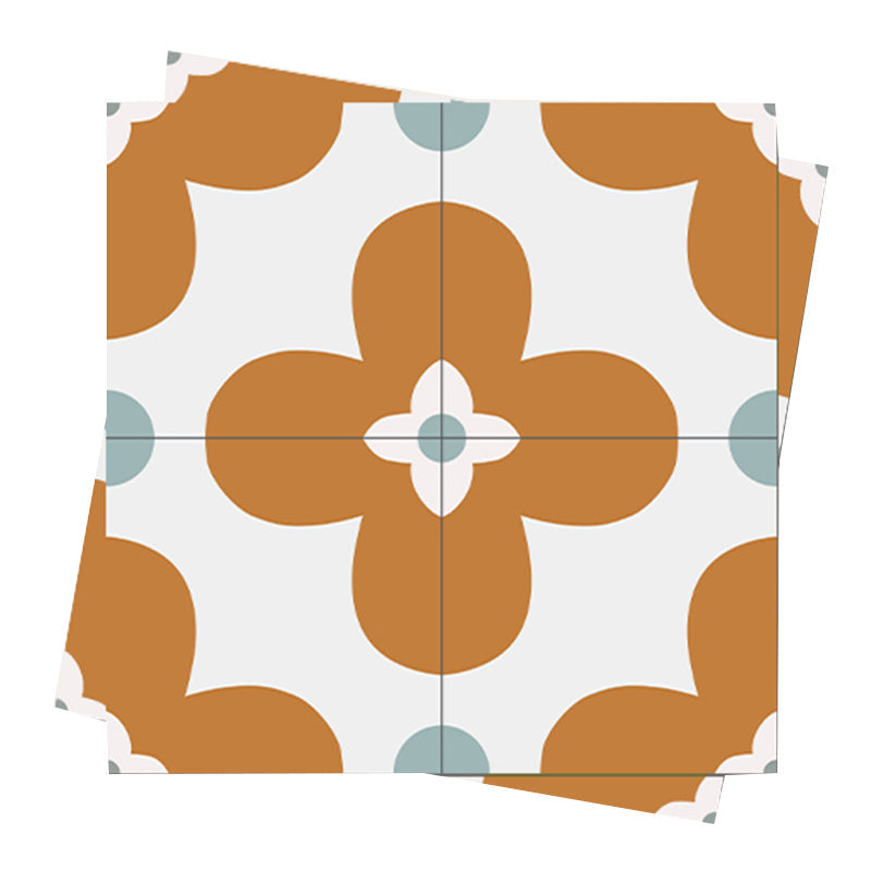 Square Inner Layer Vinyl Flooring Flower Pattern Peel and Stick Waterproof Vinyl Flooring