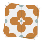 Square Inner Layer Vinyl Flooring Flower Pattern Peel and Stick Waterproof Vinyl Flooring