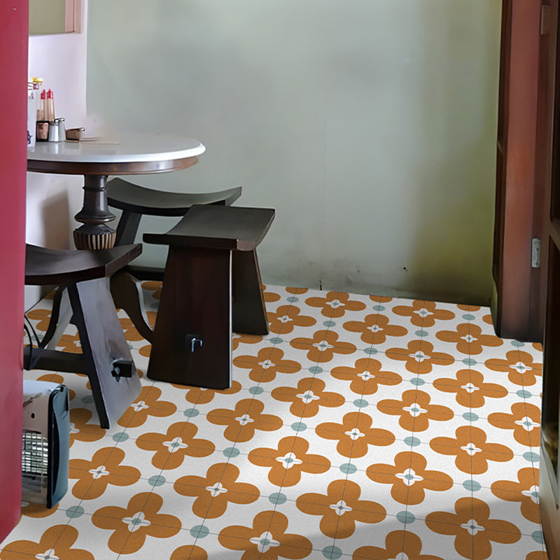 Square Inner Layer Vinyl Flooring Flower Pattern Peel and Stick Waterproof Vinyl Flooring
