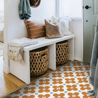 Square Inner Layer Vinyl Flooring Floral Pattern Peel and Stick Waterproof Vinyl Flooring