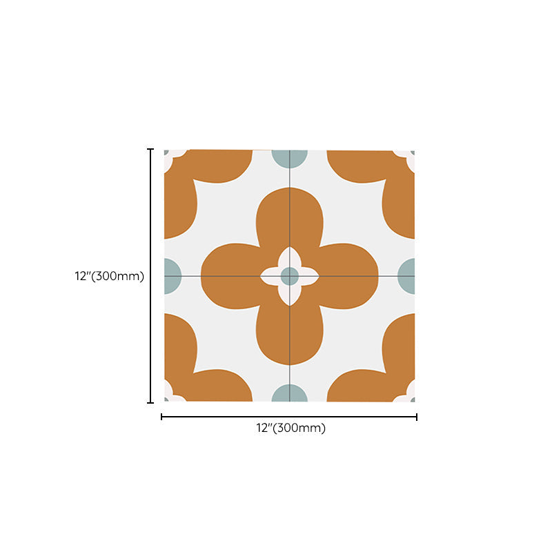 Square Inner Layer Vinyl Flooring Flower Pattern Peel and Stick Waterproof Vinyl Flooring