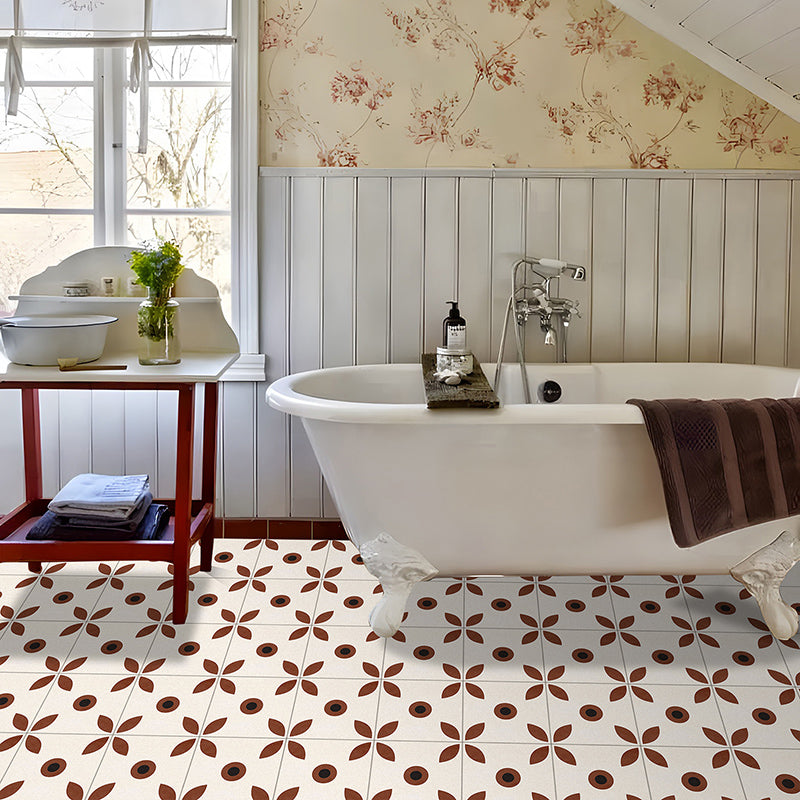 Indoor Vinyl floor floral pattern peel and stick waterproof square vinyl floor