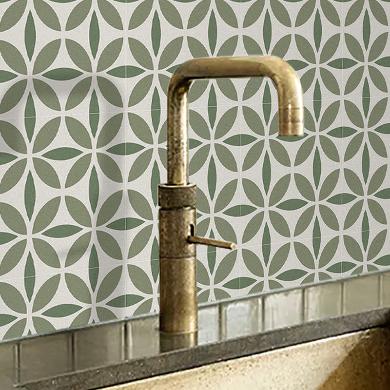 Indoor Vinyl Tiles Floral Pattern Peel and Stick Waterproof Square Vinyl Tile