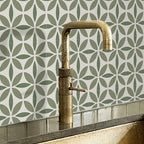 Indoor Vinyl Tiles Floral Pattern Peel and Stick Waterproof Square Vinyl Tile