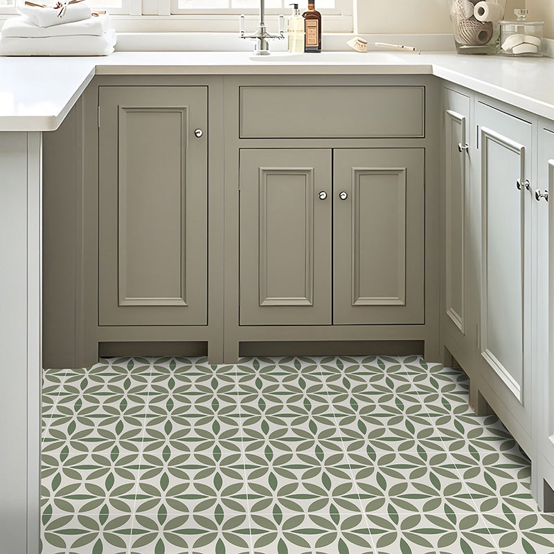 Indoor Vinyl Tiles Floral Pattern Peel and Stick Waterproof Square Vinyl Tile