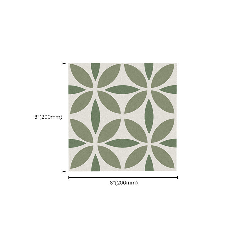 Indoor Vinyl Tiles Flower Pattern Peel and Stick Waterproof Square Vinyl Tile