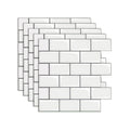 Peel and Stick Subway Tiles Waterproof Plastic Tile Rectangular Peel & Stick Tile for the Kitchen