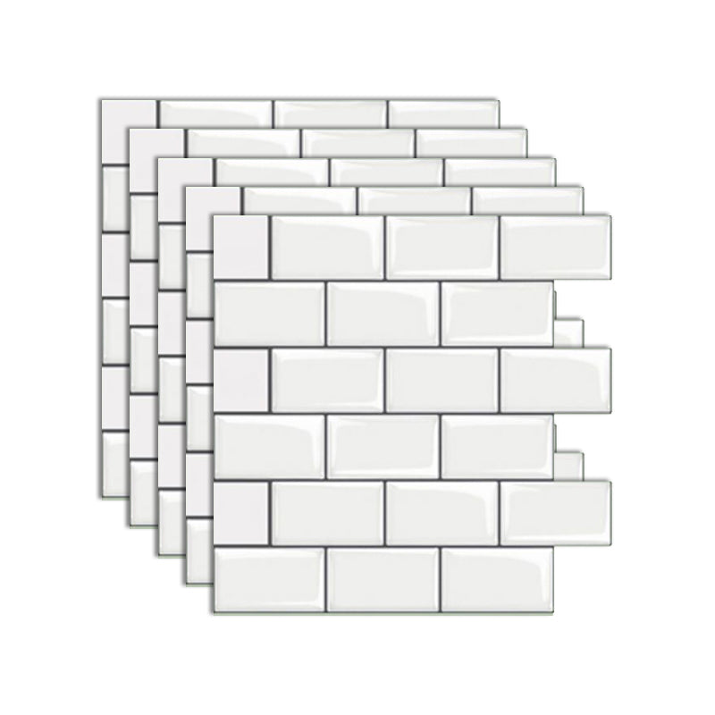 Peel and Stick Subway Tiles Waterproof Plastic Tile Rectangular Peel & Stick Tile for the Kitchen