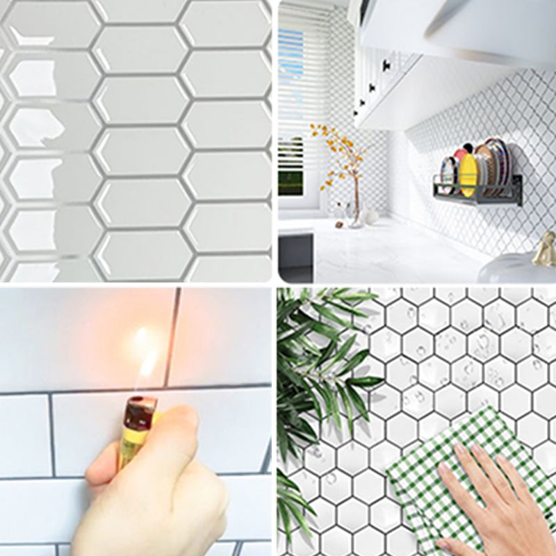 Peel and Stick Subway Tiles Waterproof Plastic Tile Rectangular Peel & Stick Tile for the Kitchen