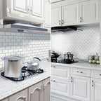 Peel and Stick Subway Tiles Waterproof Plastic Tile Rectangular Peel & Stick Tile for the Kitchen
