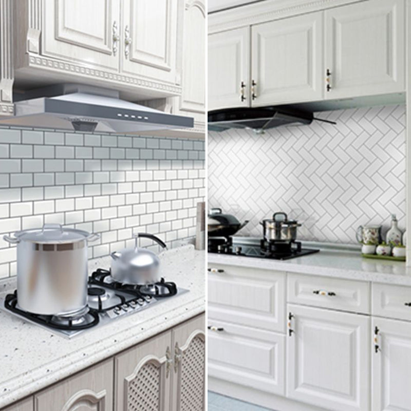 Peel and Stick Subway Tiles Waterproof Plastic Tile Rectangular Peel & Stick Tile for the Kitchen