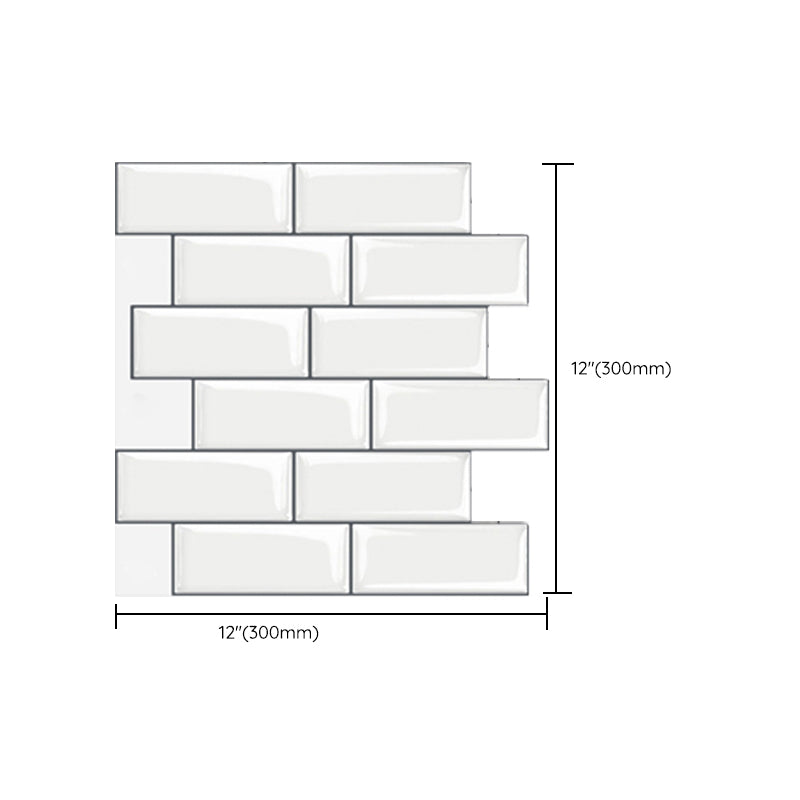 Peel and Stick Subway Tiles Waterproof Plastic Tile Rectangular Peel & Stick Tile for the Kitchen