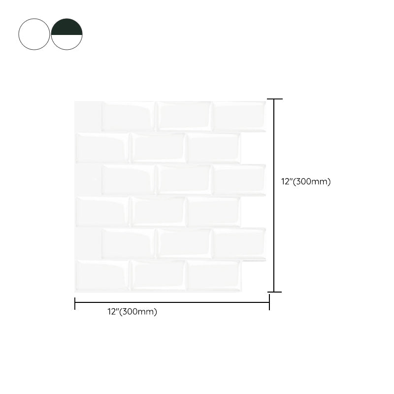 Peel and Stick Subway Tiles Waterproof Plastic Tile Rectangular Peel & Stick Tile for the Kitchen