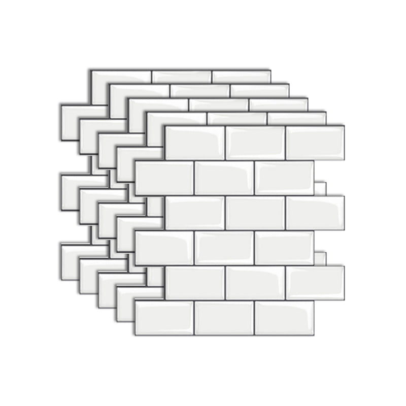 Peel & Stick Subway Tiles Plastic Stain Resistant Peel & Stick Subway Tiles 5-Pack