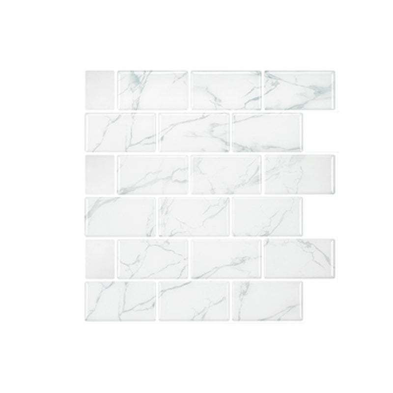 Peel & Stick Subway Tiles Plastic Stain Resistant Peel & Stick Subway Tiles 5-Pack
