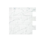 Peel & Stick Subway Tiles Plastic Stain Resistant Peel & Stick Subway Tiles 5-Pack