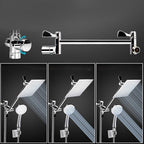 Silver Dual Shower Head 3 Settings Medium Flow Wall Mounted Shower Head