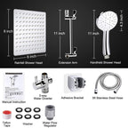 Silver Dual Shower Head 3 Settings Medium Flow Wall Mounted Shower Head