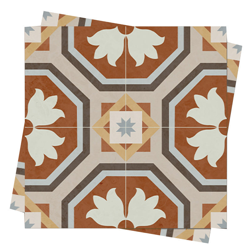 Square Indoor Vinyl Floor Peel and Stick Flower Pattern Waterproof Vinyl Floor