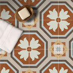 Square Indoor Vinyl Floor Peel and Stick Flower Pattern Waterproof Vinyl Floor